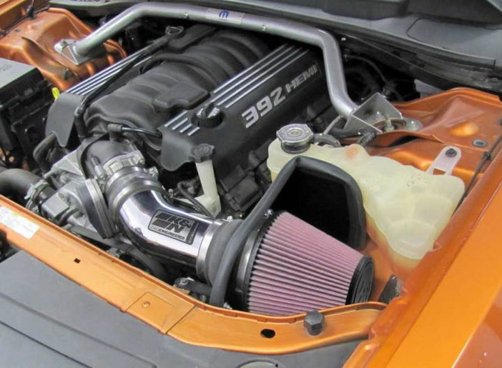 K&N Performance Intake Kit TYPHOON; 11 Dodge Challenger 6.4L V8 - Bull Strap