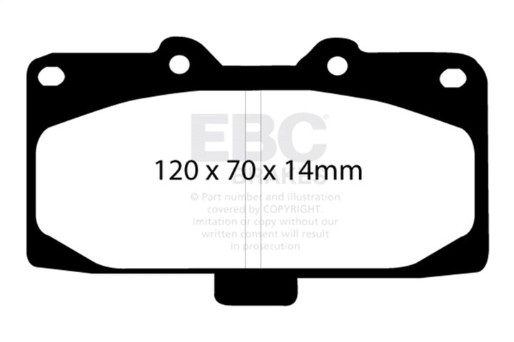 EBC 89-95 Nissan Skyline (R32) 2.6 Twin Turbo GT-R Yellowstuff Front Brake Pads - Bull Strap