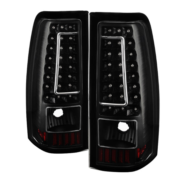 xTune Chevy Silverado 1500-2500-3500 03-06 C-Shape LED Tail Lights Black ALT-ON-CS03-G2-LED-BK - Bull Strap