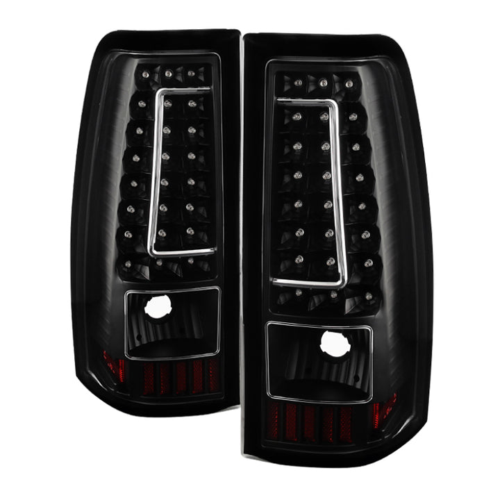 xTune Chevy Silverado 1500-2500-3500 03-06 C-Shape LED Tail Lights Black ALT-ON-CS03-G2-LED-BK - Bull Strap
