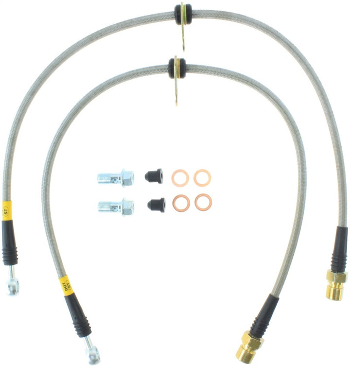 StopTech 10+ Camaro SS V8 Stainless Steel Rear Brake Lines - Bull Strap