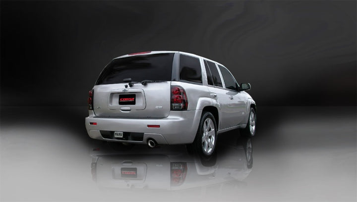 Corsa 2006-2008 Chevrolet Trailblazer SS 6.0L V8 Polished Sport Cat-Back Exhaust - Bull Strap