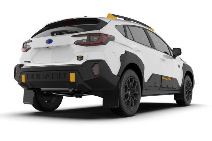 Rally Armor 24-25 Subaru Crosstrek (Wilderness Only) Black UR Mud Flap W/Grey Logo-No Drilling Req - Bull Strap