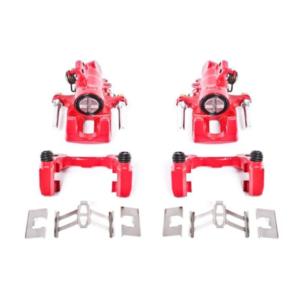 Power Stop 01-05 Acura EL Rear Red Calipers w/Brackets - Pair - Bull Strap