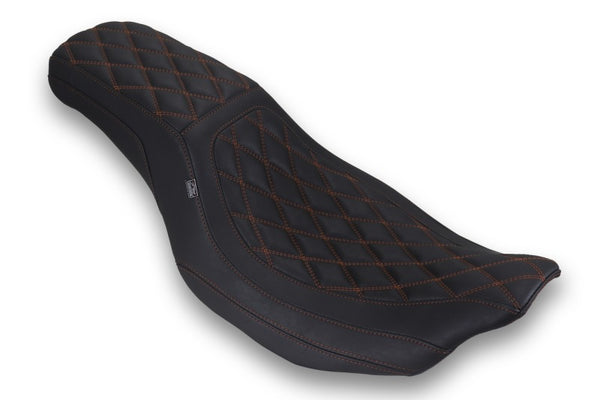 Mustang 23-25 HD Dble Diamond Low Squareback CVO Road Glide (ST), Rd Glide and Str Glide Black/MO - Bull Strap