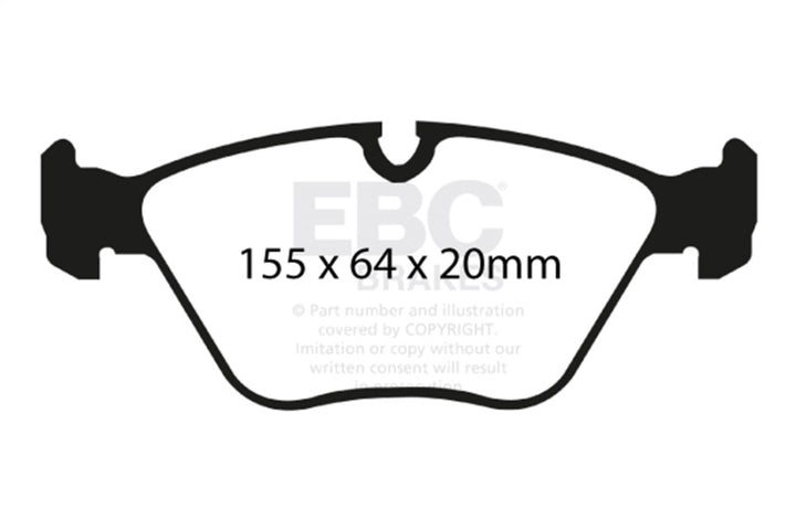 EBC 04-06 BMW X3 2.5 (E83) Yellowstuff Front Brake Pads - Bull Strap
