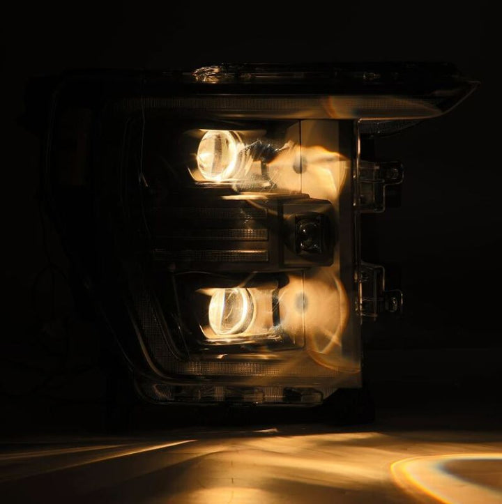 AlphaRex 21-22 Ford F150 PRO-Series Projector headlights Black w/Activ Light/Seq Signal - Bull Strap