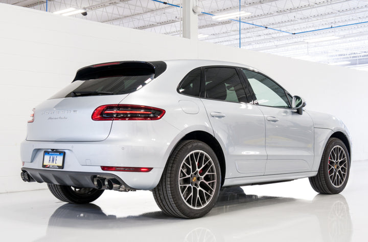 AWE Tuning Porsche Macan Touring Edition Exhaust System - Diamond Black 102mm Tips - Bull Strap