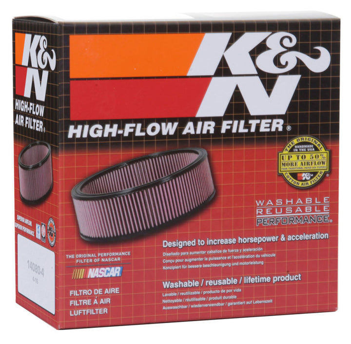 K&N Custom Round Racing Assembly Red 4.5in ID / 5.875in OD / 1.75in Height - Bull Strap