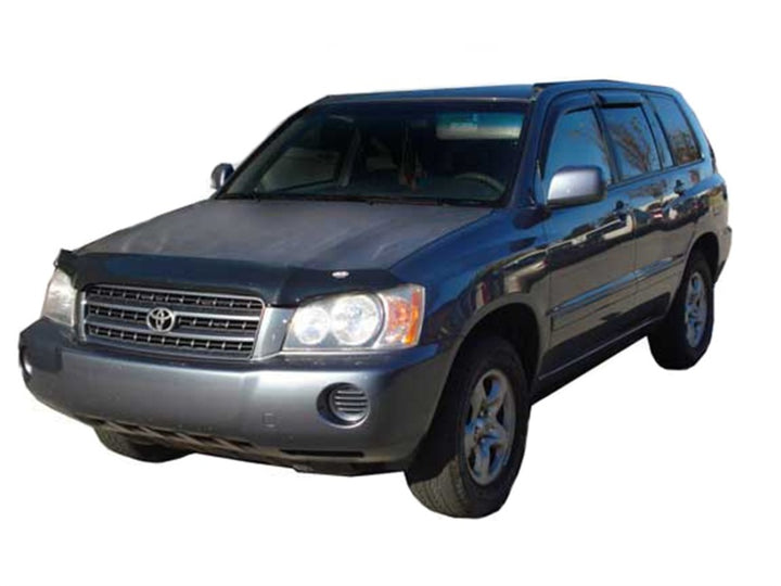 AVS 01-07 Toyota Highlander Ventvisor Outside Mount Window Deflectors 4pc - Smoke - Bull Strap