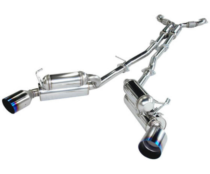 HKS 03-07 G35 Dual Hi-Power Ti Tip Catback Exhaust (SUS304 NO COATING) - Bull Strap