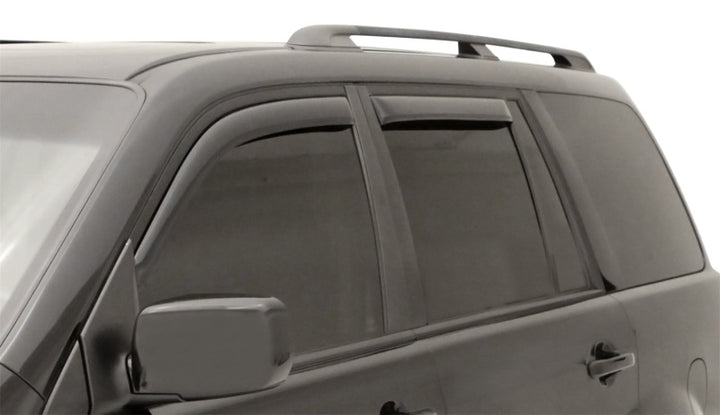 AVS 03-08 Honda Pilot Ventvisor In-Channel Front & Rear Window Deflectors 4pc - Smoke - Bull Strap