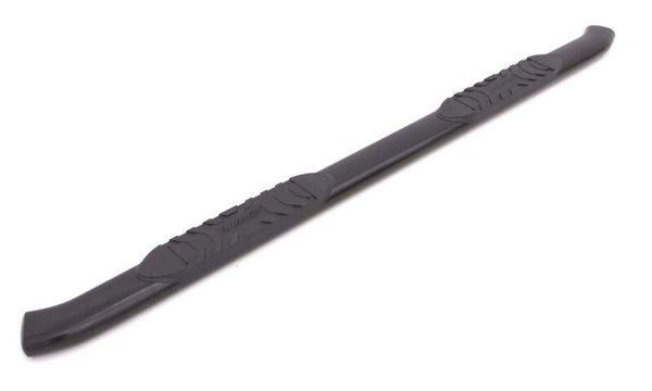 Lund 15-17 Chevy Colorado Crew Cab 5in. Oval Curved Steel Nerf Bars - Black - Bull Strap