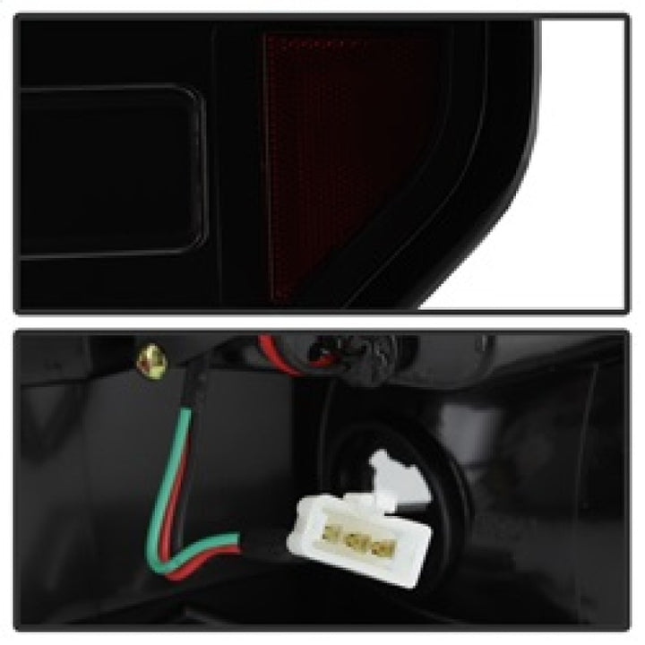 Spyder 09-14 Ford F150 V2 Light Bar LED Tail Lights - Blk Smoke (ALT-YD-FF15009V2-LBLED-BSM) - Bull Strap