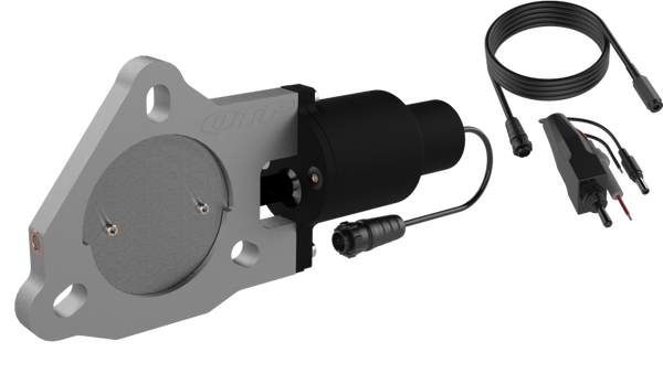QTP 3in Bolt-On QTEC Electric Cutout Valve for Borla Exhausts - Single - Bull Strap
