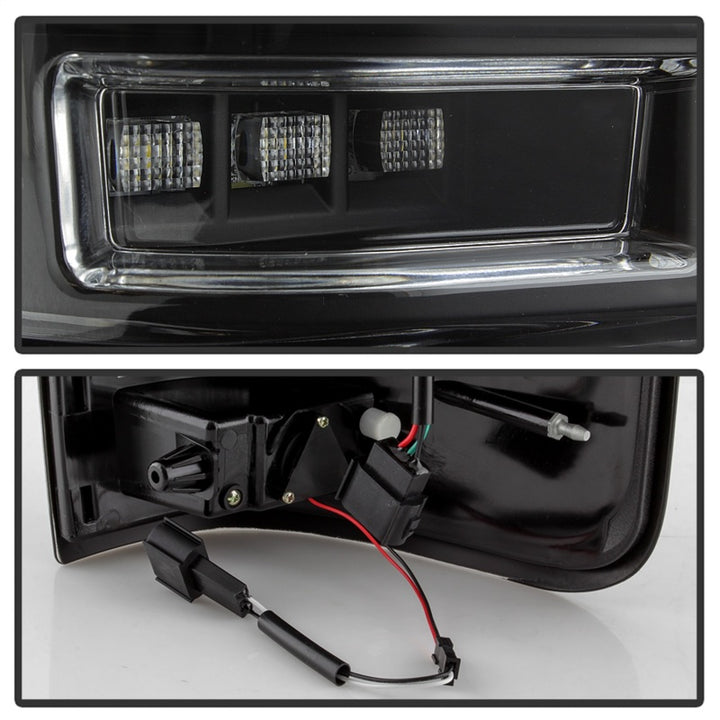 Spyder 04-08 Ford F-150 Projector Tail Lights - Light Bar DRL LED - Black ALT-YD-FF15004V2-LBLED-BK - Bull Strap