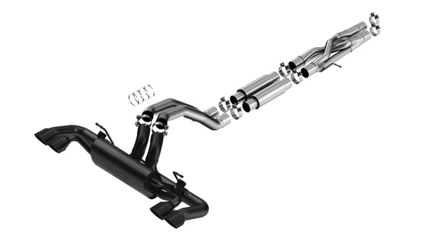 Borla 21-22 Jeep Wrangler Rubicon 392 6.4L V8 AT 4WD 4DR ATAK Cat-Back Exhaust - Coated Black - Bull Strap