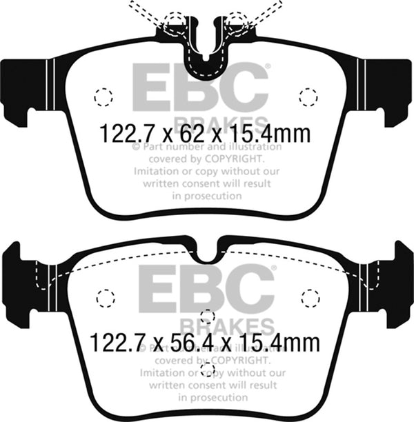 EBC 15+ Mercedes-Benz C300 (W205) 2.0 Turbo 4-matic Yellowstuff Rear Brake Pads - Bull Strap