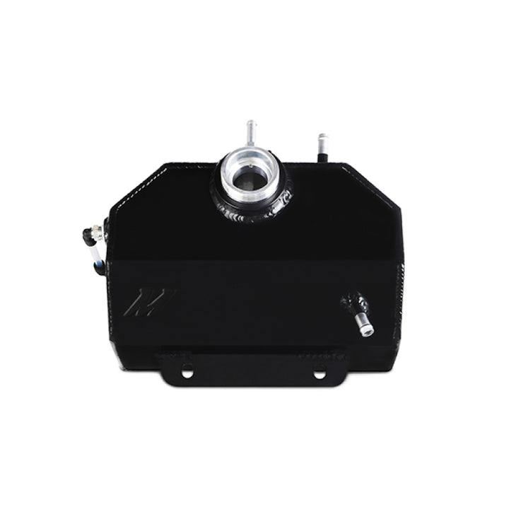 Mishimoto 2015 Ford Mustang EcoBoost / 3.7L / 5.0L  Aluminum Coolant Expansion Tank - Black - Bull Strap