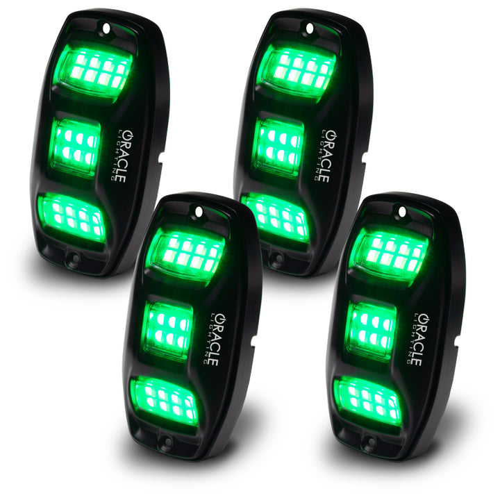 Oracle Underbody  RGB+W Wheel Well Rock Light Kit - 4 PCS - ColorSHIFT - Bull Strap