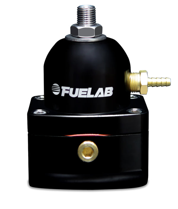 Fuelab 515 EFI Adjustable FPR Large Seat 25-90 PSI (2) -10AN In (1) -6AN Return - Black - Bull Strap
