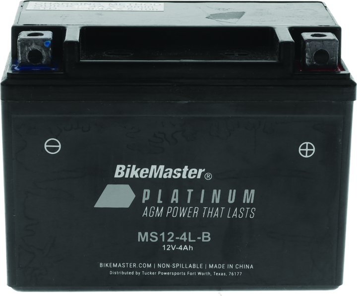BikeMaster AGM Battery - MS12-4L-B - Bull Strap