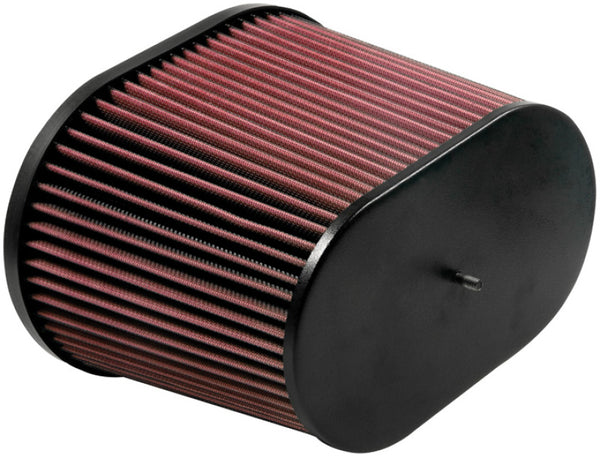 K&N Universal Air Filter - Oval Straight - 3.688in Flange ID x 10.25in Base O/S Length x 7.875in H - Bull Strap