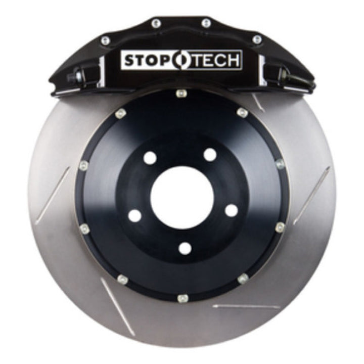 StopTech 08-13 BMW M3/11-12 1M Coupe Front BBK w/ Black ST-60 Calipers Slotted 380x35mm Rotor - Bull Strap