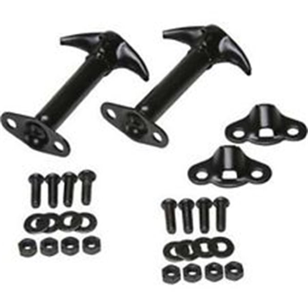 Rampage 1945-1949 Jeep CJ2A Hood Catch Kit - Black - Bull Strap