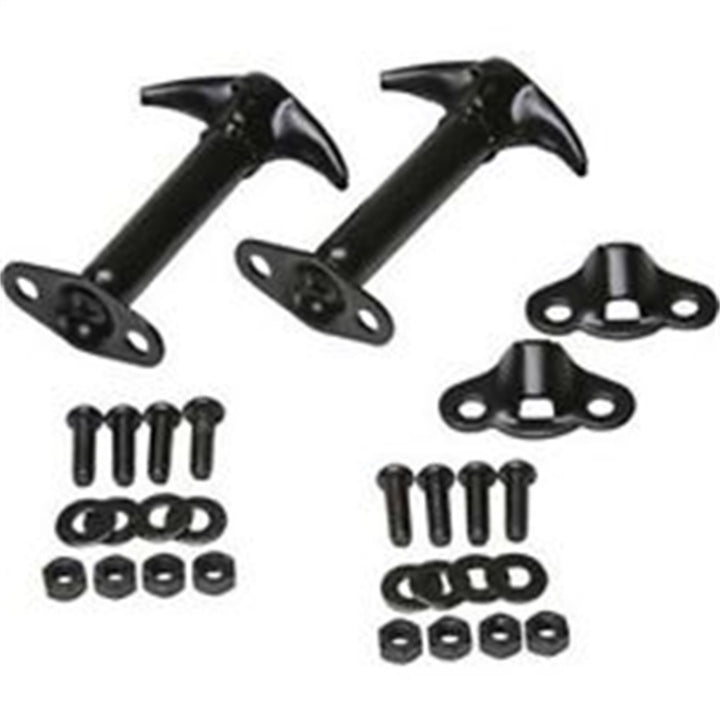 Rampage 1945-1949 Jeep CJ2A Hood Catch Kit - Black - Bull Strap