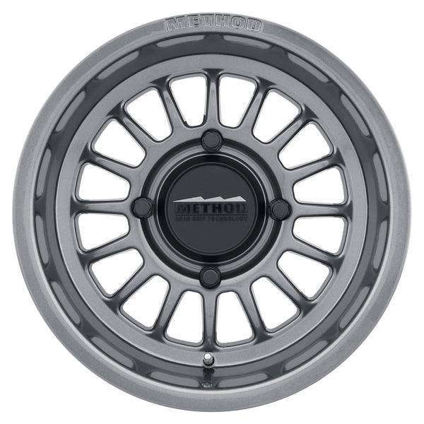 Method MR411 Bead Grip 15x7 / 5+2/38mm Offset / 4x156 / 132mm CB Gloss Titanium Wheel - Bull Strap