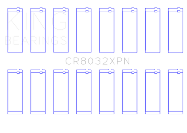 King Engine Bearings Chrysler Dodge Hemi 5.7L/6.1L V8 Performance Rod Bearing Set - Size STDX - Bull Strap