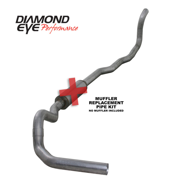 Diamond Eye KIT 4in TB MFLR RPLCMENT PIPE SGL AL: 89-93 DODGE CUMMINS 5.9L - Bull Strap