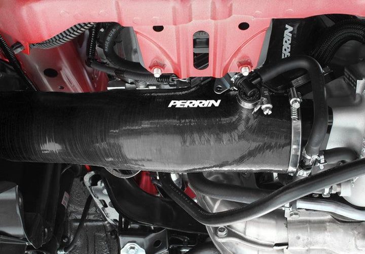 PERRIN 15-21 Subaru WRX / 14-18 Forester XT Turbo Inlet Hose 3in. w/ Turbo Adapter Flange - Black - Bull Strap