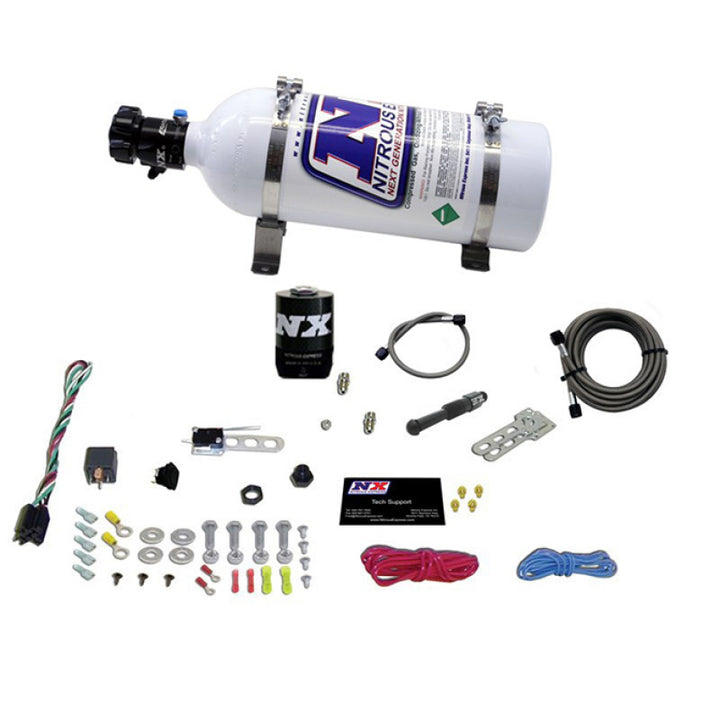 Nitrous Express Dry EFI Single Nozzle Nitrous Kit (35-150HP) w/5lb Bottle - Bull Strap