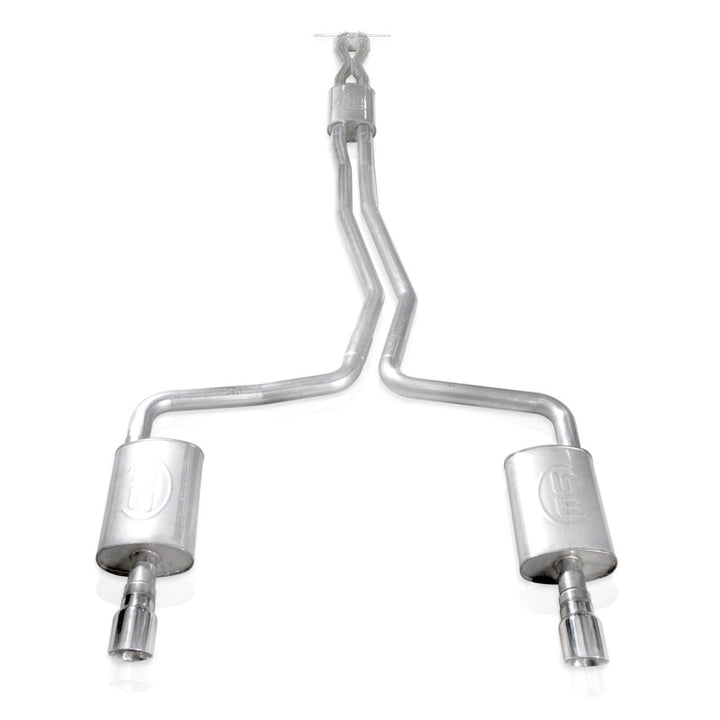 Stainless Works 2010-18 Ford Taurus SHO V6 2-1/2in Catback Chambered Mufflers X-Pipe - Bull Strap