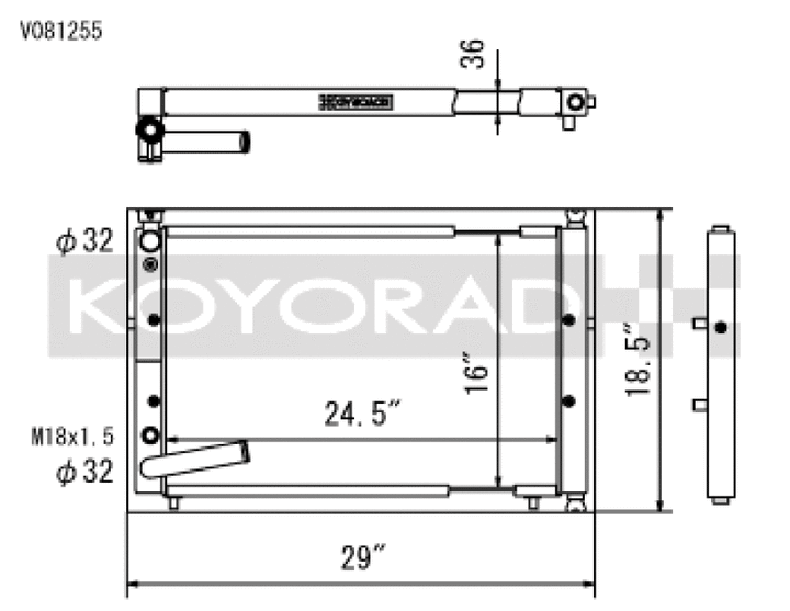 Koyo 94-01 Acura Integra w/ K-Series Swaps (2.0/2.4L) Radiator - Bull Strap