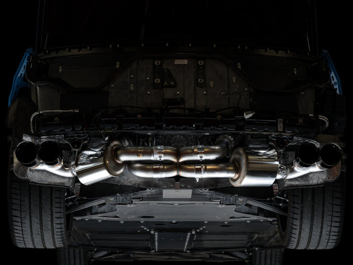 AWE Tuning 2020 Chevrolet Corvette (C8) Touring Edition Exhaust - Quad Diamond Black Tips - Bull Strap