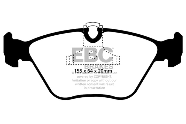 EBC 04-06 BMW X3 2.5 (E83) Yellowstuff Front Brake Pads - Bull Strap