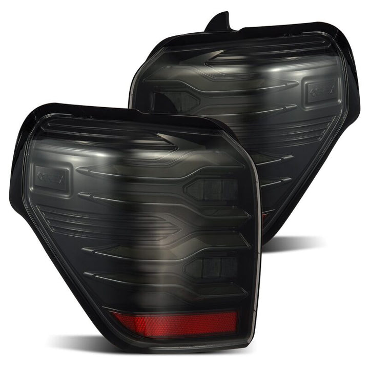 AlphaRex 10-21 Toyota 4Runner LUXX LED Taillights Alpha Blk w/Activ Light/Seq Signal - Bull Strap