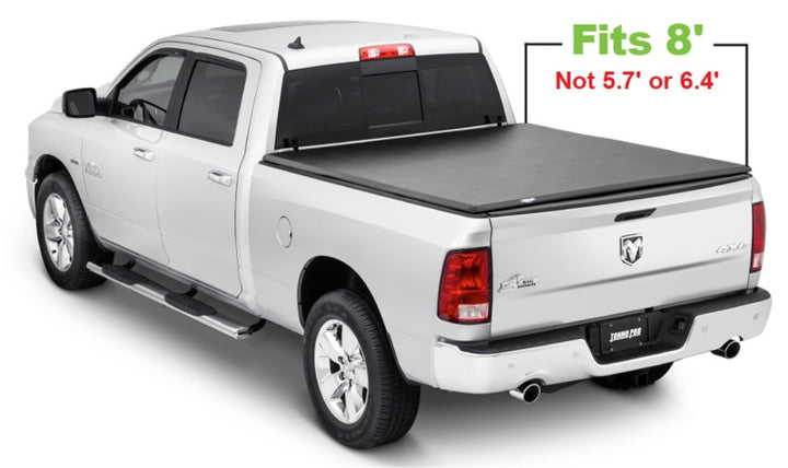 Tonno Pro 02-19 Dodge RAM 1500 8ft Fleetside Tonno Fold Tri-Fold Tonneau Cover - Bull Strap
