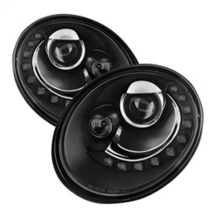 Spyder Volkswagen Beetle 06-10 Projector Headlights DRL LED Black PRO-YD-VB06-DRL-BK - Bull Strap