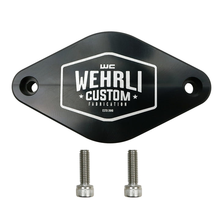 Wehrli 11-16 Chevrolet 6.6L LML Duramax Turbo Resonator Billet Block Off Plate - Bull Strap