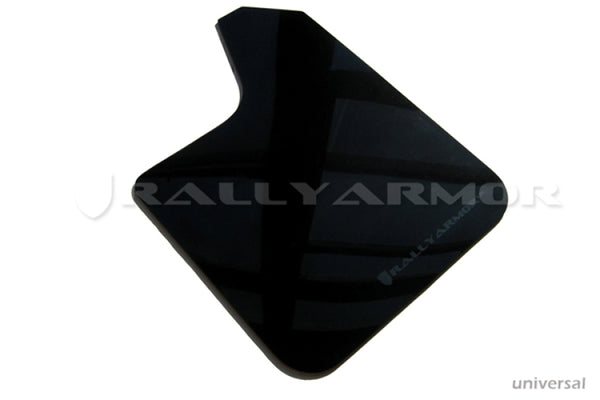 Rally Armor Universal Fit (No Hardware) Black UR Mud Flap w/ Grey Logo - Bull Strap