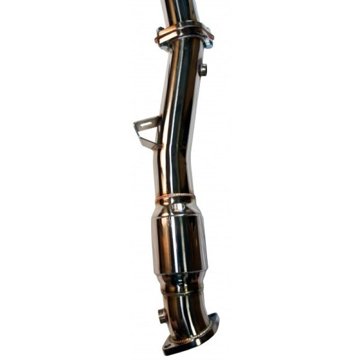 Turbo XS 02-07 WRX-STi / 04-08 Forester XT High Flow Catted Downpipe - Bull Strap