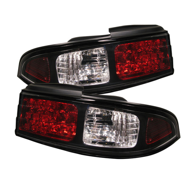Spyder Nissan 240SX 95-98 LED Tail Lights Black ALT-YD-N240SX95-LED-BK - Bull Strap