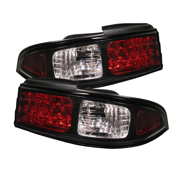 Spyder Nissan 240SX 95-98 LED Tail Lights Black ALT-YD-N240SX95-LED-BK - Bull Strap