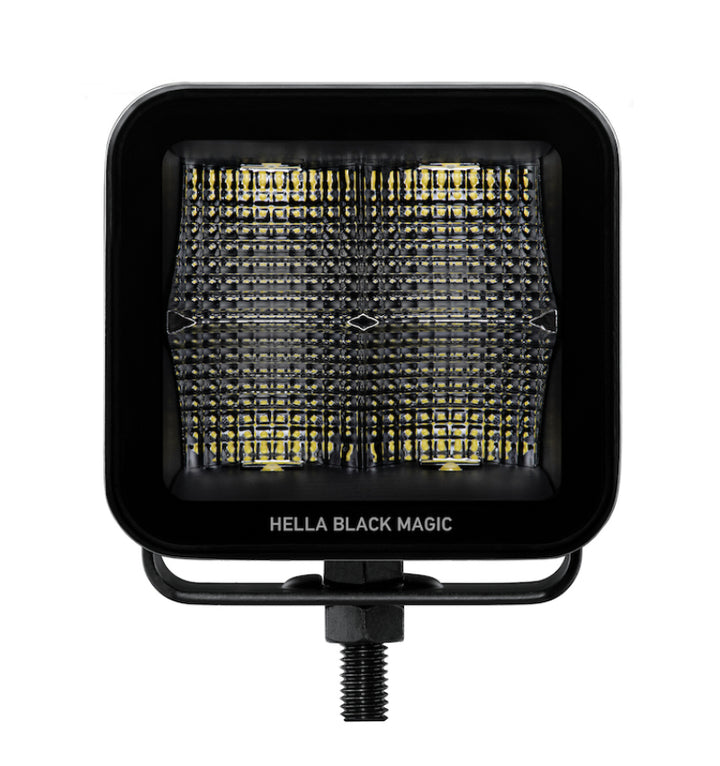 Hella Universal Black Magic 3.2in L.E.D. Cube Kit - Flood Beam - Bull Strap