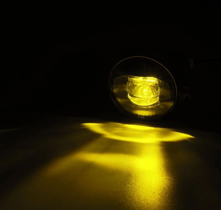 AlphaRex Universal Acura/Ford/Honda/Subaru/Nissan DoubleTap Dual Color LED Proj Fog Lights - Wt/Ambr - Bull Strap