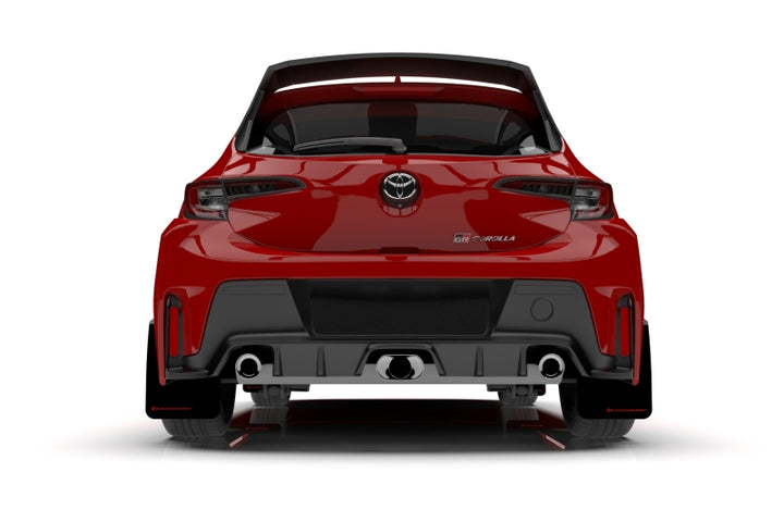 Rally Armor 23-25 Toyota GR Corolla Red UR Mud Flap w/Black Logo - Bull Strap